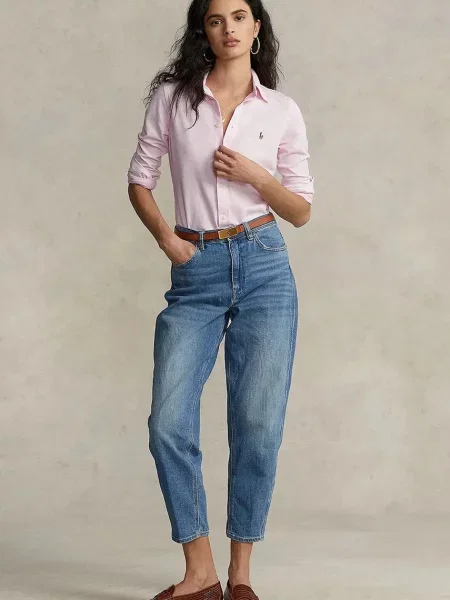 Polo Ralph Lauren риза тип Оксфорд дамска от розово
