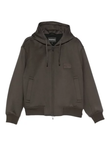 Geacă Emporio Armani cu glugă verde