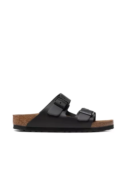 Birkenstock klapki skórzane Arizona czarne