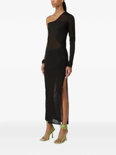 Rochie maxi Gauge81 cu un umăr gol negru