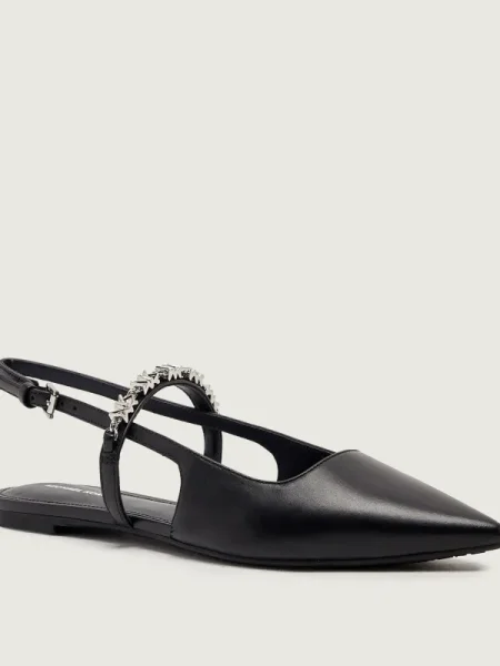 MICHAEL Michael Kors balerini de piele Dina Flex Sling Flat negru