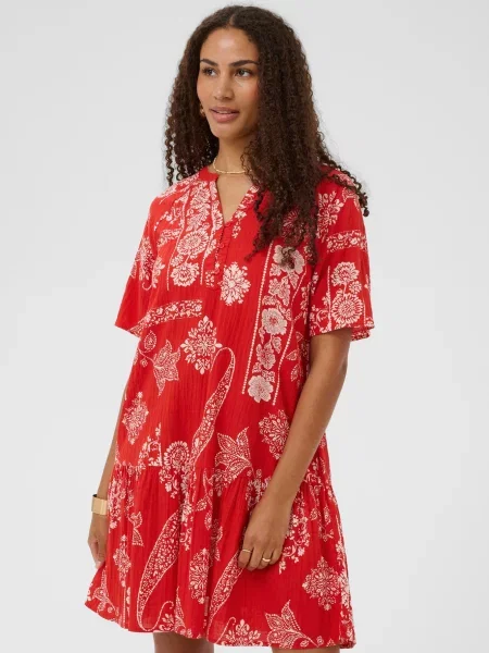 Cream Rochie Gianna roșu rodie alb