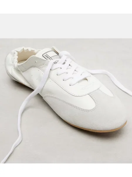 Sneakerși Saint Laurent din piele de căprioară alb