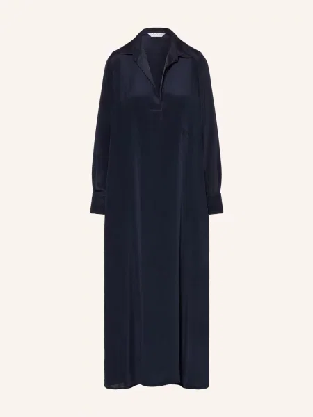 Max Mara Hedvábné Šaty Gambero tmavě modrá