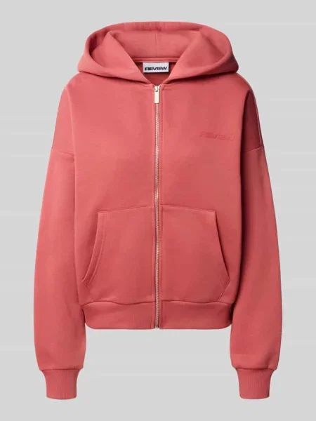 Bluza rozpinana o kroju relaxed fit z kapturem i nadrukiem z logo Review