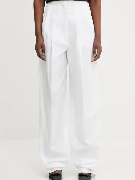 Sportmax pantaloni de Leone lat high waist alb