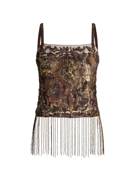Top Ralph Lauren Collection cu paiete maro