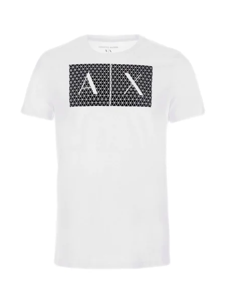 ARMANI EXCHANGE Tricou negru alb