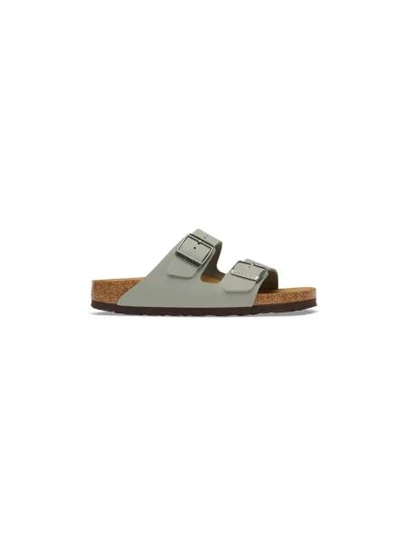Klapki Birkenstock skórzane zielone
