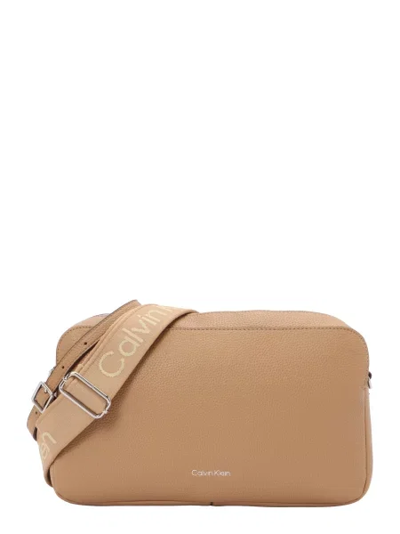 Calvin Klein Geantă Webbing 2X Strap Lg Camera Bag Bej maro