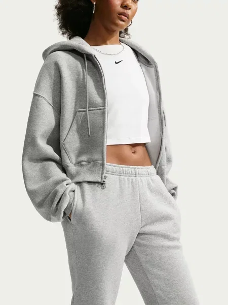 Fleece fleece melegítő felső Nike Sportswear szürke