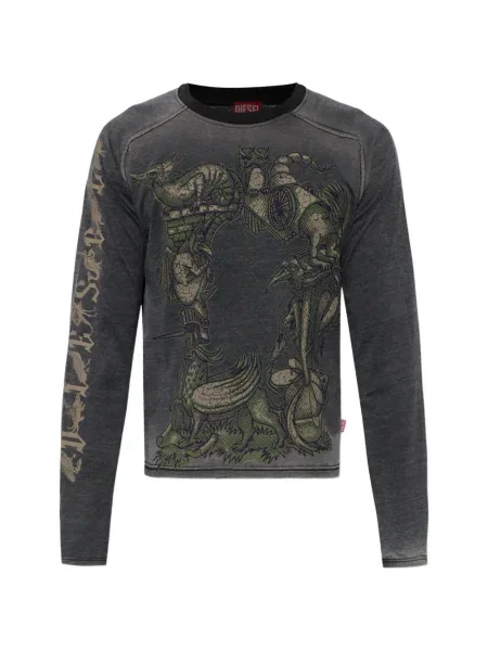 Tricou Diesel lung gri
