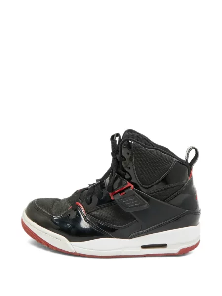 Sneakerși Jordan din piele de lac negru