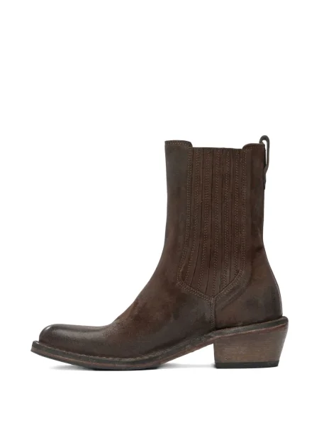 Botine Moma din piele cowboy maro