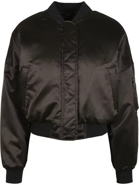 Saténový bomber bunda Urban Classics čierna