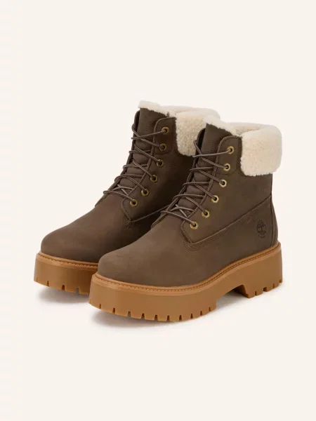 Timberland Botki Sznurowane Stone Street Mid Warm Lined Waterproof braun
