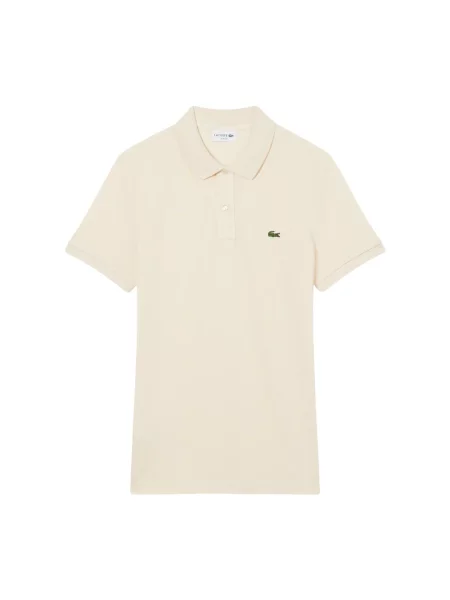 Koszulka polo o kroju slim fit z czystej bawełny Lacoste beżowa