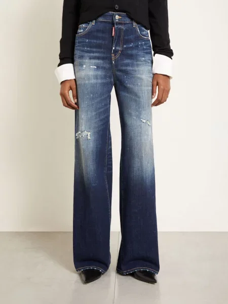 Široké Džíny Baggy navy blue modré
