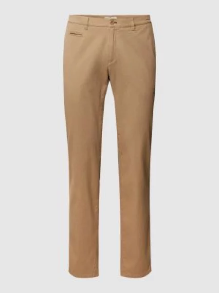 Chinosy o kroju slim fit z wpuszczanymi w stylu francuskim model ‘Fabio’ Brax beżowe