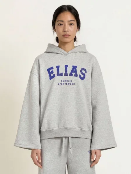 Elias Rumelis Oversized Mikina S Kapucí Ilvie světle šedá