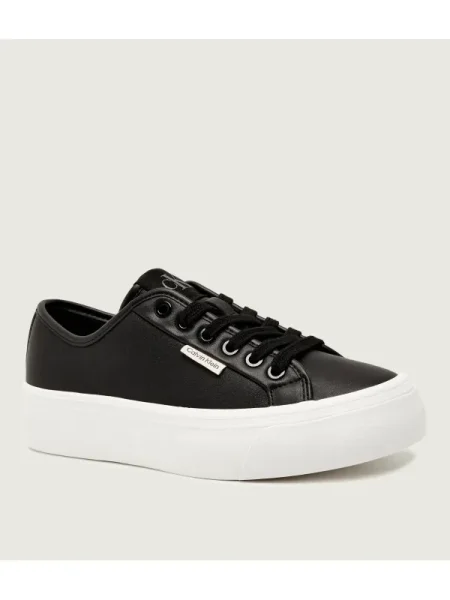 Sneakerși Calvin Klein cu șireturi din dantelă negru