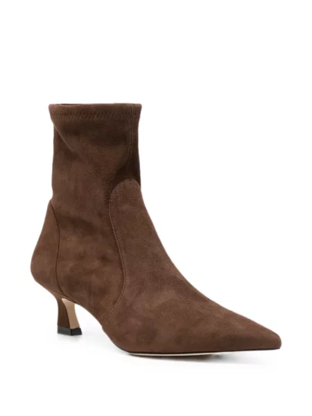 Cizme scurte Stuart Weitzman din piele de căprioară maro