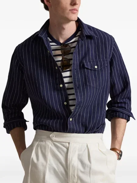Șosete Polo Ralph Lauren cu model herringbone cu broderie plasă albastru