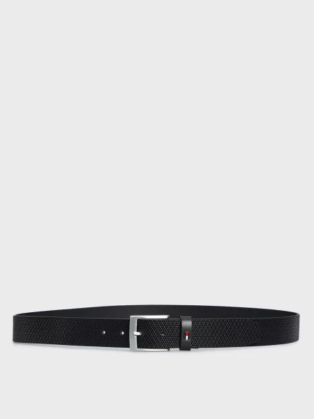 Кожаный ремень Tommy Hilfiger черный