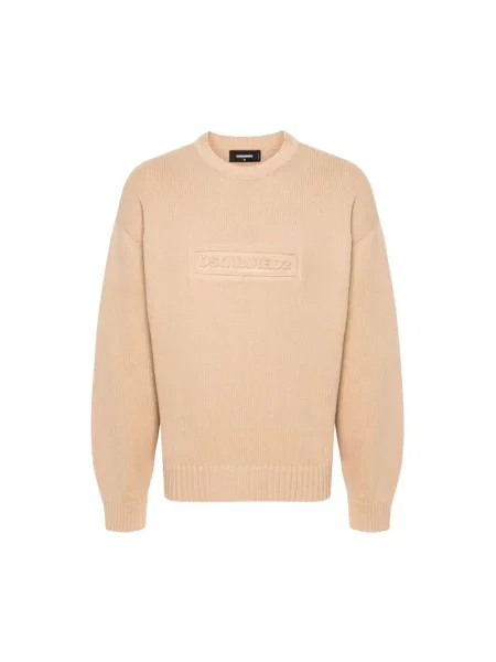 Sweter Dsquared2 z dżerseju brązowy