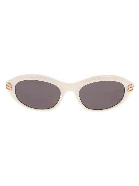 Lniane okulary przeciwsłoneczne Balenciaga białe