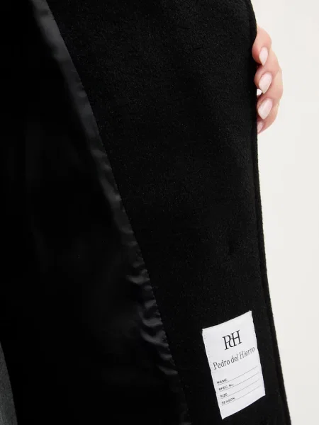 Шерстяное пальто Pedro Del Hierro черное