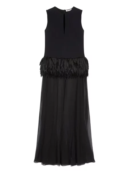 Maksi sukienka maxi Ports 1961 w piórka garniturowa czarna