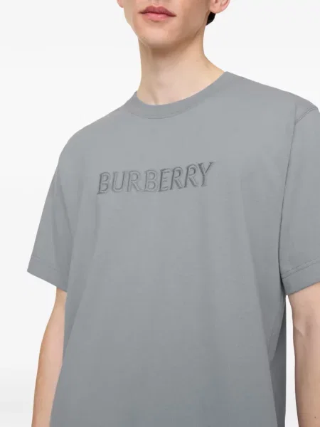 Tricou Burberry cu autograf gri