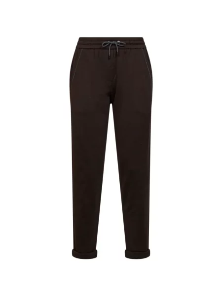 Pantaloni Brunello Cucinelli alergare cu cordon maro