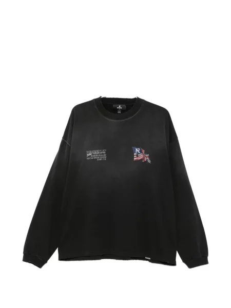 Lung tricou Represent cu imagine negru