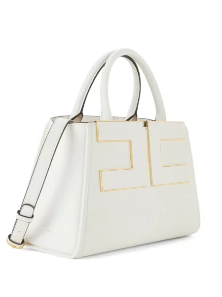 Shopper táska Elisabetta Franchi autogrammal fehér