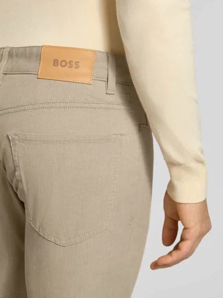 Spodnie o kroju regular fit z Mieszanka bawełny Model Boss beżowe