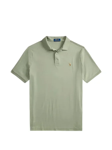 Плетена къс поло тениска Polo Ralph Lauren синьо