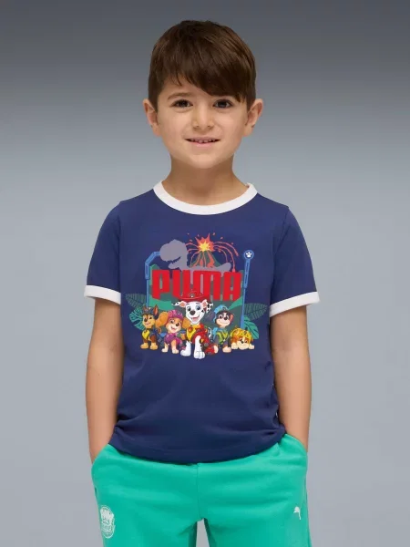 Дитяча Футболка PUMA x Paw Patrol Ringer Tee комбінований верх синій