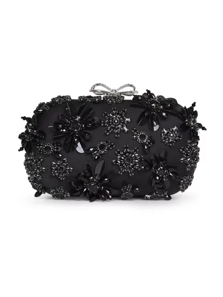 Kopertówka Self-portrait z nadrukiem w kwiatki czarna