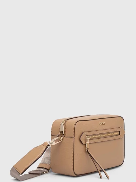 Шкіряна сумочка Dkny бежевий