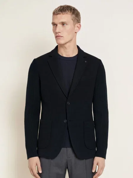 Distretto 12 Sako Regent Slim Fit Z Kombinace Materiálů tmavě modrá