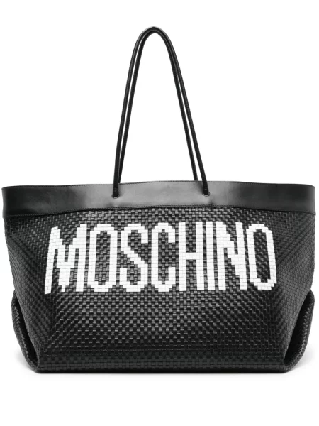 Geantă shopper Moschino cu imagine negru