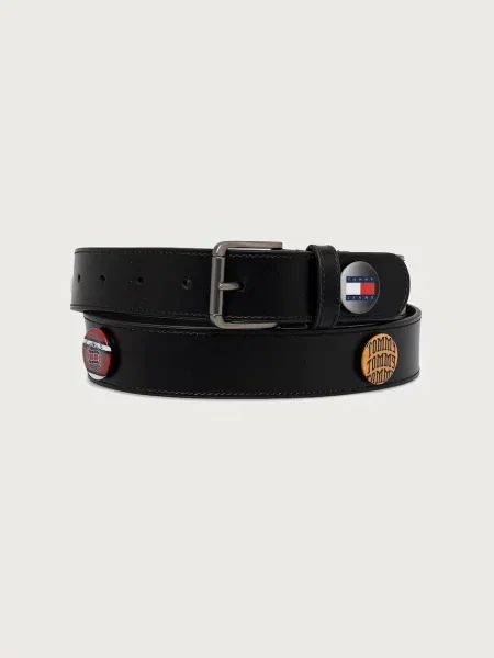 Tommy Jeans curea pentru bărbați din piele negru