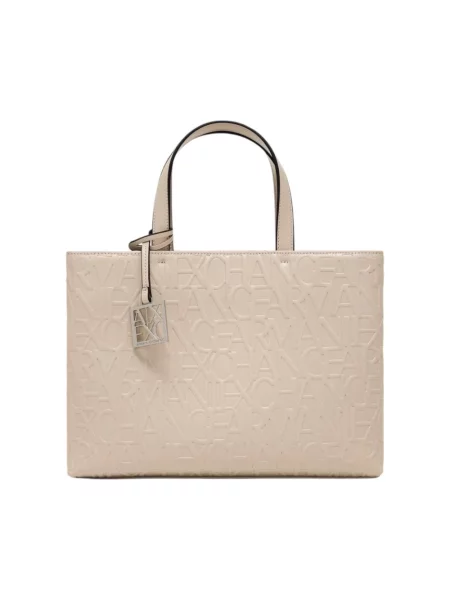Shopperka Armani Exchange elegancka beżowa