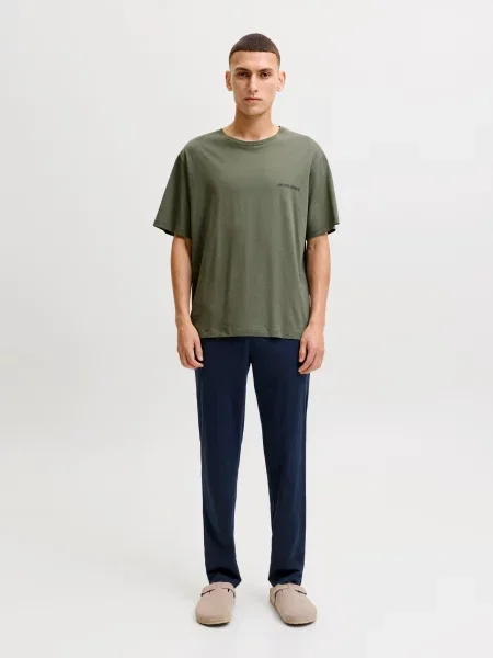 JACK & JONES Pijama lungă JACEVEREST bleumarin / oliv