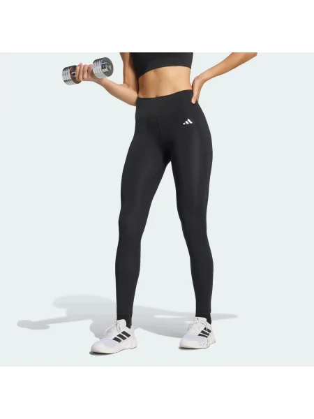 Legginsy sportowe z nadrukiem z logo model OPT ESS ST Adidas Training czarne