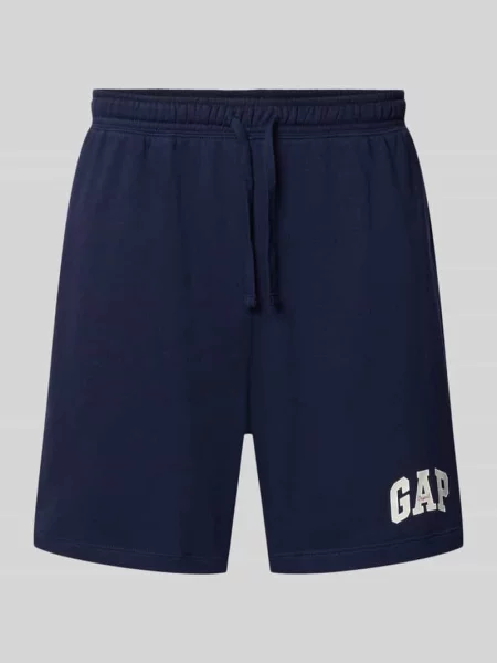 Szorty o kroju straight fit z wyhaftowanym logo model Arch' Gap granatowe