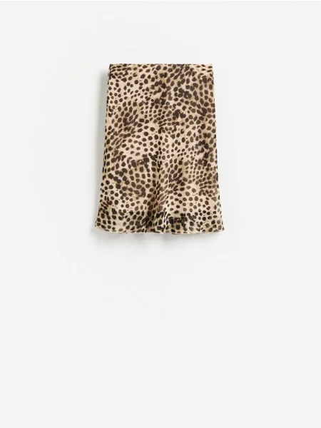 Reserved Fustă midi cu imprimeu animal multicolor