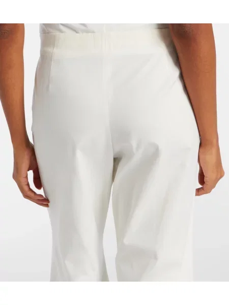 Pantaloni Khaite de mătase evazate alb